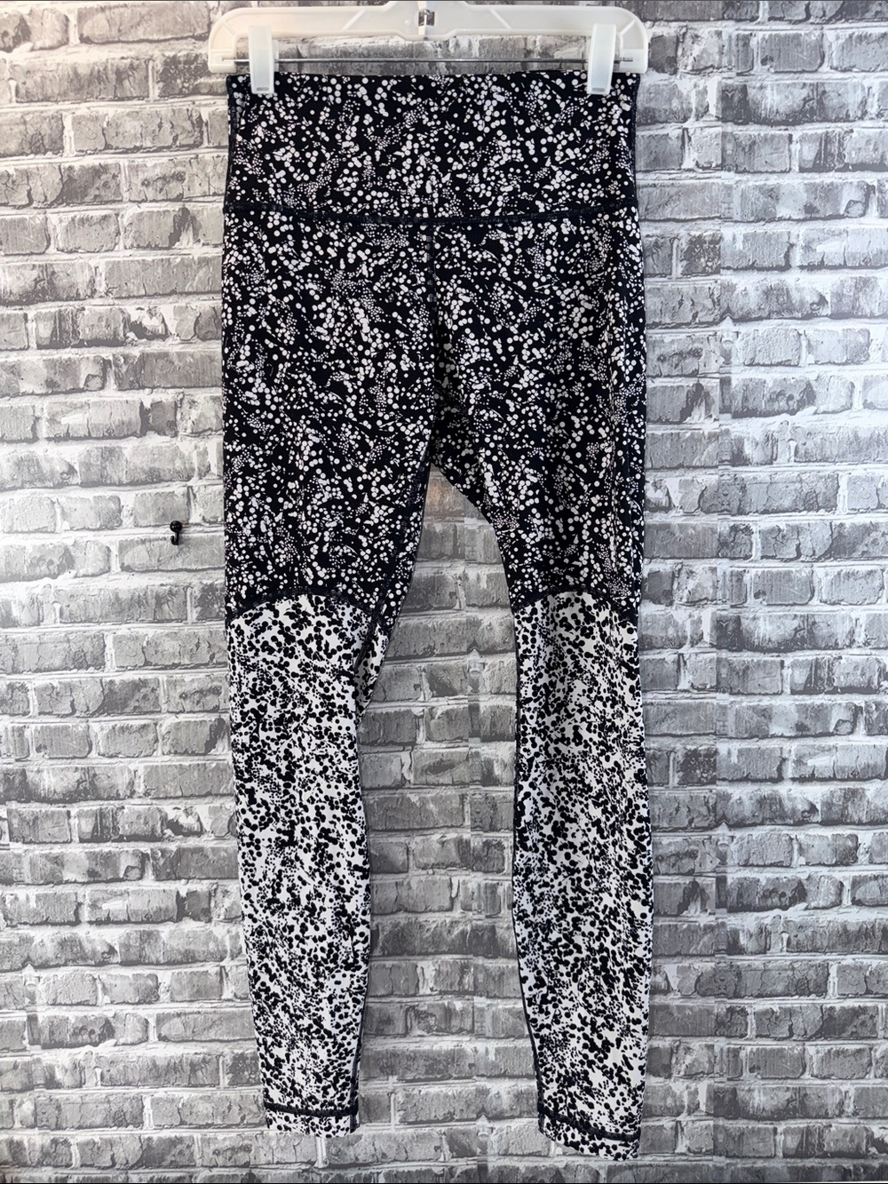 Lululemon Black & White Printed Active Leggings
